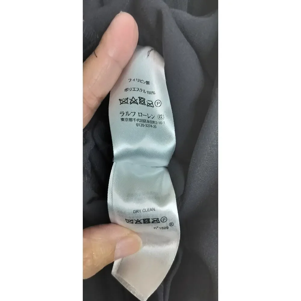 4252) Lauren Ralph Lauren Women Black Jumpsuit with White Accent Collar Size 14 - Picture 13 of 13